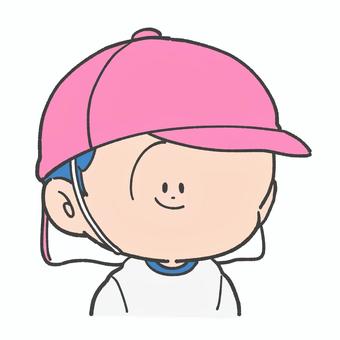 赤白帽子を被った子どもの手描きイラスト2 赤白帽,体育,運動会,体育祭,体育会,帽子,子ども,手描き,かわいい,体操服のイラスト素材