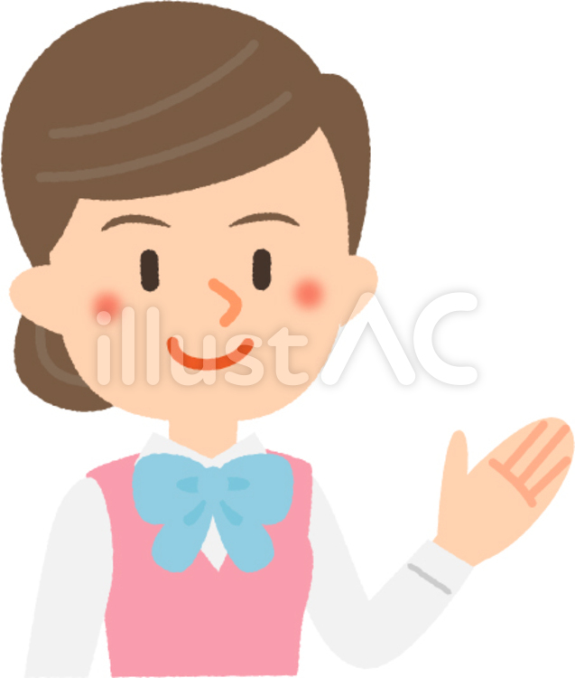 OLさん　案内 ol,事務員,案内のイラスト素材