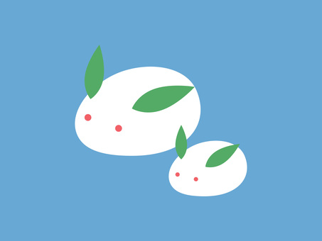 雪うさぎのアイコン/親子 雪うさぎ,アイコン,ベクター,雪,うさぎ,雪兎,冬のイラスト,1月,2月,大雪のイラスト素材