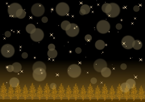 オレンジ色の樹木イルミネーションの背景 樹木,イルミネーション,木,並木,電飾,冬,玉ボケ,星,グラデーション,夜のイラスト素材