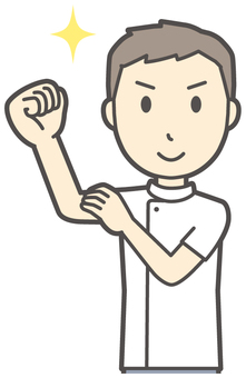  理学療法士男-294-バスト 腕まくり,理学療法士,整体師,白衣,医療,病院,柔道整復師,カイロプラクティック,鍼灸師,マッサージ師のイラスト素材