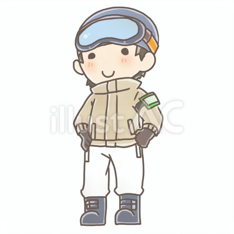 スキーウェアの人 スキーウェア,男性,冬のイラスト素材