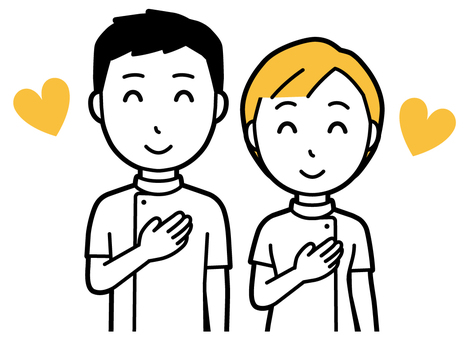  理学療法士の男女(黄)-025-バスト 好き,理学療法士,男女,医療,病院,クリニック,整体師,柔道整復師,鍼灸師,人物のイラスト素材