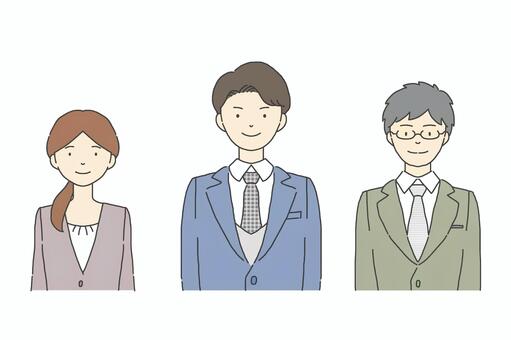 会社員(カラー)　ベース 会社員,サラリーマン,新入社員,新卒,社員,会社,スタッフ,新人,ビジネス,営業のイラスト素材