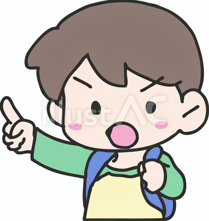 注意！ 注意,リュック,子供のイラスト素材