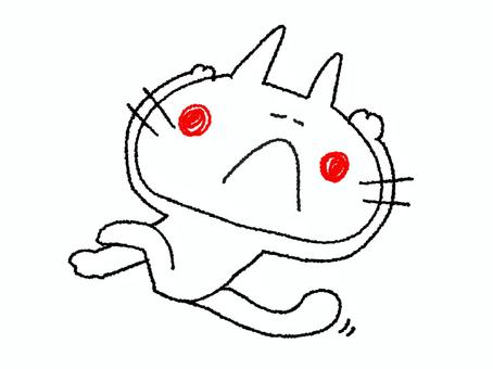 寝ころぶ猫 猫,寝る,まったり,のんびり,リアクション,お知らせ用,宣伝用,pop調,手描き,挿絵のイラスト素材
