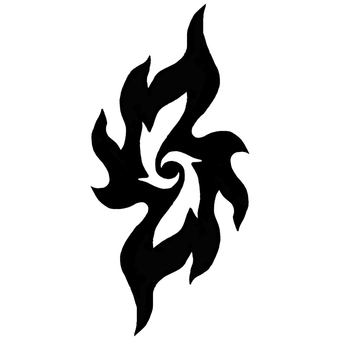 火炎 火,炎,紋章,マーク,白黒,シルエットのイラスト素材