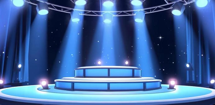 Illustration, stage, spotlight, light blue, 