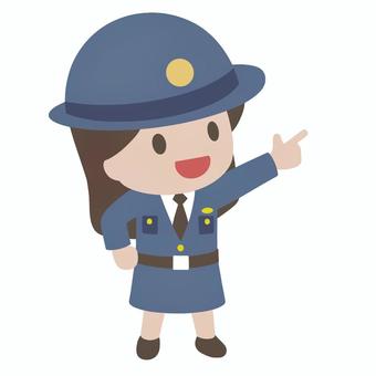 希望に向かって指差す警察官 警察官,指差し,希望,未来,使命,目標,意志,行動,社会,責任のイラスト素材