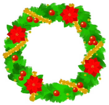 ポインセチアのクリスマスリース