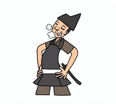 自慢げな鎌倉時代の雑兵 雑兵,侍,武士,鎧武者,兵士,戦士,日本,和風,歴史,日本史のイラスト素材