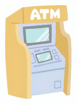 ATMの機械（オレンジ色） atm,現金自動預払機,金融機関,銀行,郵便局,オレンジ色,お金,入金,出金,引き出すのイラスト素材