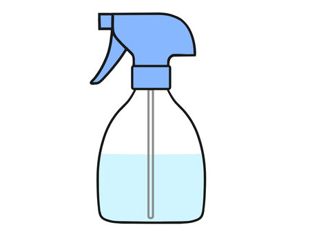 水が入った水色の霧吹きのイラスト 生活,掃除,道具,霧吹き,水,液体のイラスト素材