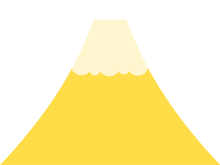 シンプルな富士山のイラスト（黄） 富士山,富嶽,芙蓉峰,不二山,不尽山,山,山岳,名峰,名山,霊峰のイラスト素材