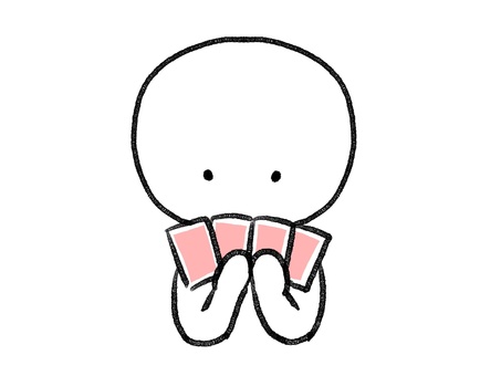 カードゲームする棒人間 棒人間,人物,カード,手描き,落書き,表情,黒,シンプル,素材,背景透過のイラスト素材