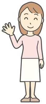  ロングヘア女性-260-全身