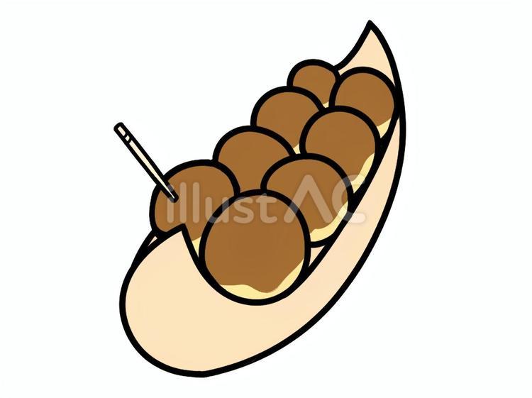たこ焼き　ソースのみ 日本食,爪楊枝,食べ物のイラスト素材