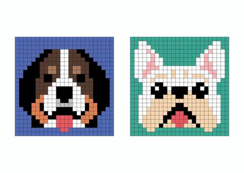 犬3 犬,犬種,動物,生き物,ペット,ピクセルアート,ドット絵,アイコン,バーニーズマウンテン,フレンチブルドッグのイラスト素材