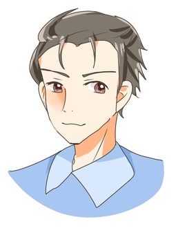オールバックの男性 男性,オールバック,コミック風,人物,黒髪のイラスト素材