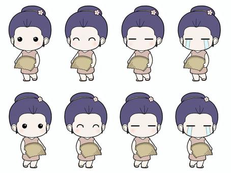 箕を持つ女性(弥生時代)① 箕を持つ女性(弥生時代)① 女性,全身,2頭身,弥生時代,貫頭衣,歴史,日本史,農業,稲作,農具のイラスト素材