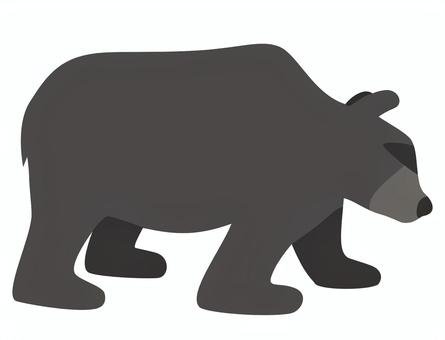 シンプルな熊-黒　主線なし