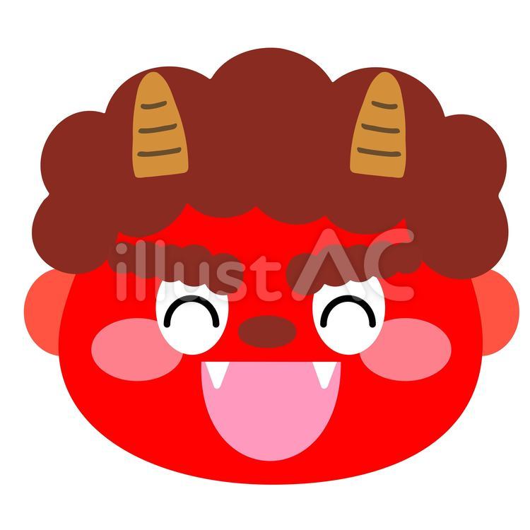 大笑いしている赤鬼さん 赤鬼,大笑い,鬼のイラスト素材
