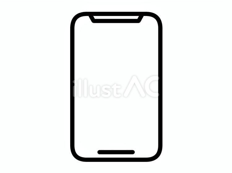 シンプルスマホアイコン２（黒） スマホ,機器,uiアイコンのイラスト素材