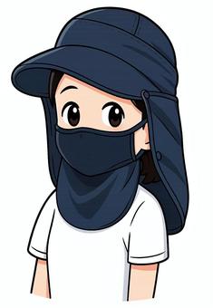 UV対策をする女性