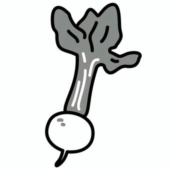 カブ　白黒 蕪,野菜,白黒,カブ,根菜,食べ物,かぶら,食材,冬野菜のイラスト素材