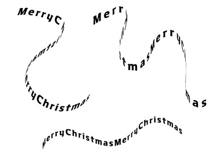 リボン文字　メリークリスマス リボン,文字,メリークリスマス,英文字,立体のイラスト素材