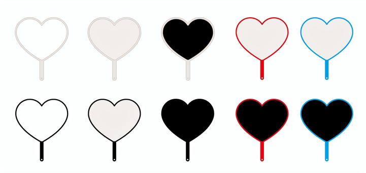 うちわセット6(ハート)