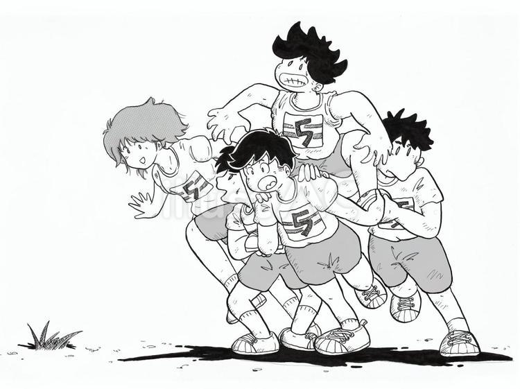 学級通信用イラスト（体育会）0019 体育会,運動会,中学生のイラスト素材