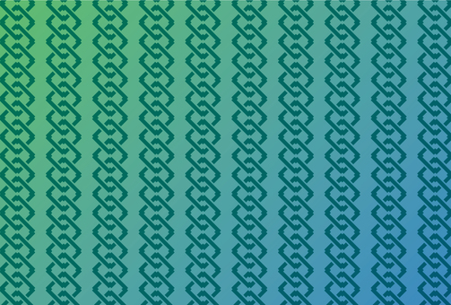 ハガキサイズの和柄吉原繋ぎの緑X青