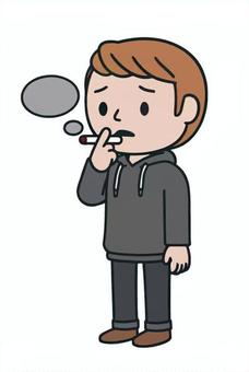 喫煙する人 喫煙する人 人物,喫煙,禁煙,休憩,一服,煙,リラックス,仕事終わり,主婦,女のイラスト素材