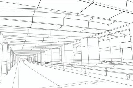 Building housing series 7 underground shopping mall line drawing, JPG and PNG Building housing series 7 underground shopping mall line drawing, underground street, background, path, JPG and PNG