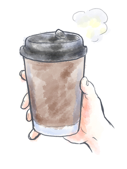 ホットカップ　飲み物 ホット,ホットコーヒー,ホットカップ,テイクアウト,飲み物,冬,コーヒー,紅茶,ホットティー,持ち帰りのイラスト素材