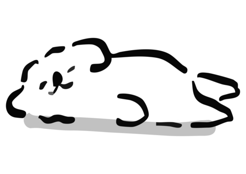 眠る白い犬 白い,犬,寝る,眠る,睡眠,かわいい,わんこ,ペット,動物,ふわふわのイラスト素材