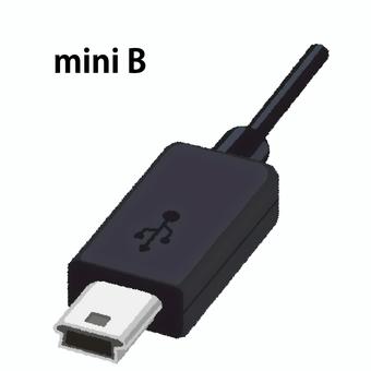 USBケーブル（mini B） usbケーブル,mini-b,デジタルカメラ,パソコン,ノートパソコン,インターネット,家電,電気屋,生活用品のイラスト素材