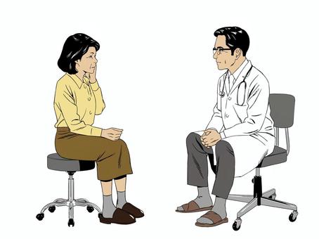 昭和の医師に相談する女性02
