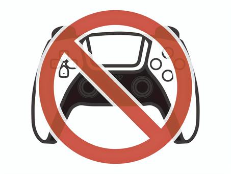 禁止マーク（コントローラー）02 コントローラー,ゲーム,ゲーム機器,禁止,アイコン,マーク,シンプルのイラスト素材