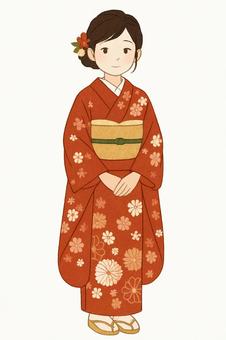 着物を着た女性