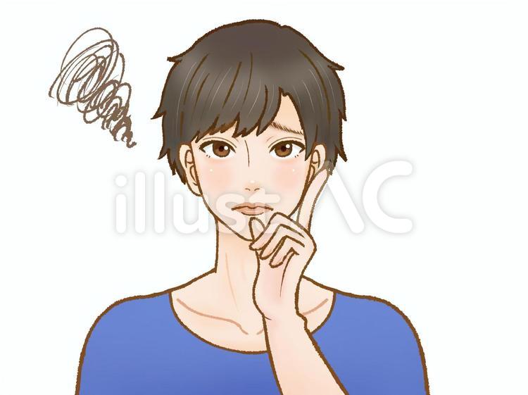  困っている男性 困る,悩む,男性のイラスト素材