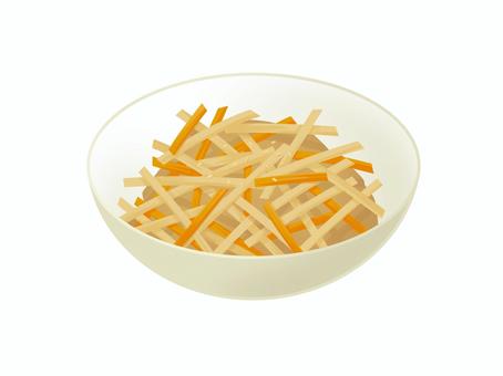 きんぴらごぼう きんぴらごぼう,ごぼう,にんじん,いりごま,和食,食べ物,手描き,フリー,素材,イラストのイラスト素材