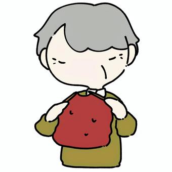 編み物をするおじいさん おじいさん,おじいちゃん,祖父,高齢者,後期高齢者,お年寄り,人,男性,編み物,文化的活動のイラスト素材