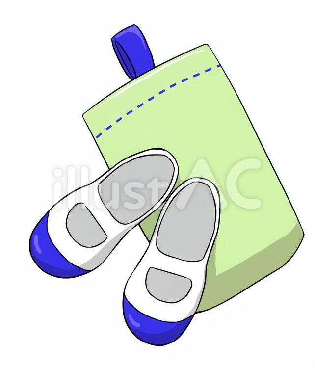うわぐつ(青) うわぐつ,上靴入れ,上靴のイラスト素材
