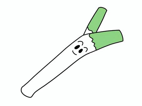 ネギのキャラクターのイラスト ネギ,キャラクター,野菜,薬味,食育のイラスト素材