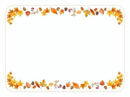 秋の落ち葉フレーム４