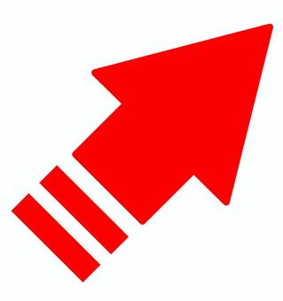 斜め上・赤 斜め,上,矢印,赤,アイコン,上昇,アップのイラスト素材