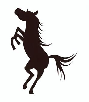 馬　シルエット　黒