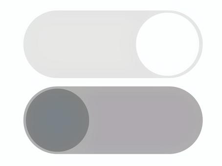 シンプルなスライド式のオンオフボタン スイッチ,電源,オン,オフ,入れる,切る,シャットダウン,グレー,シンプル,セットのイラスト素材